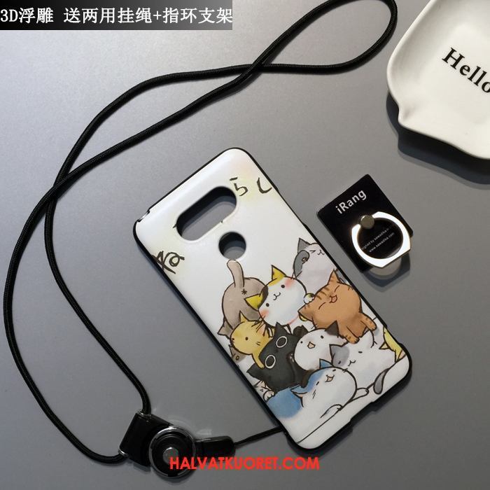 Lg G5 Kuoret Pesty Suede Murtumaton All Inclusive, Lg G5 Kuori Sarjakuva Musta