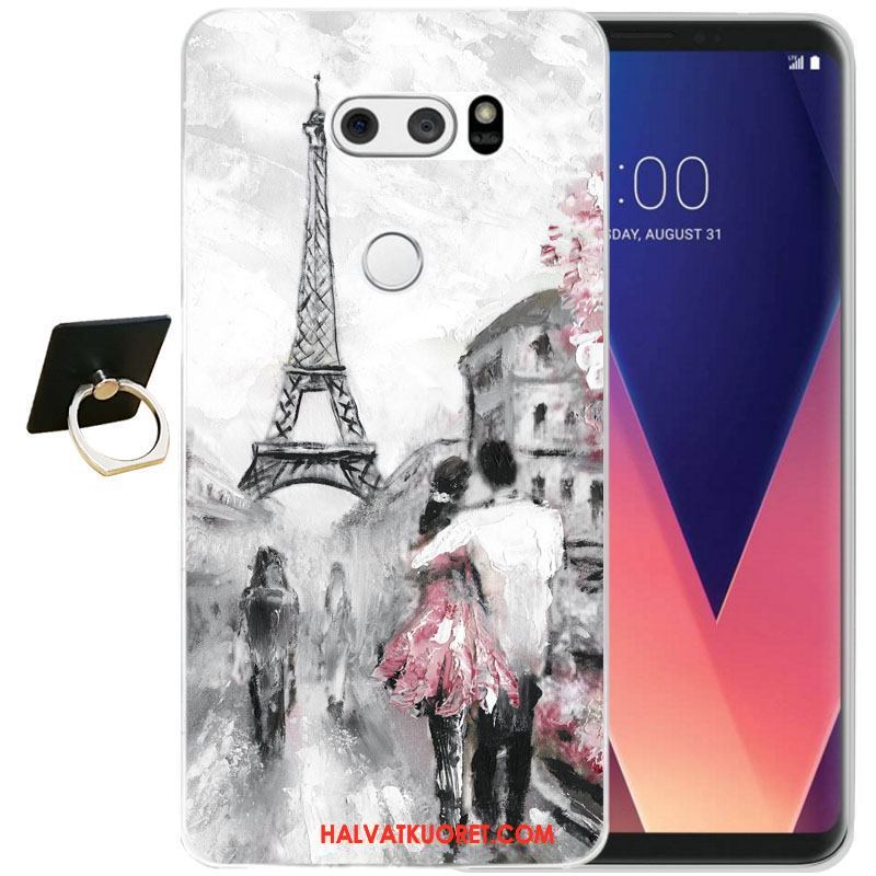 Lg V30 Kuoret Pehmeä Neste Musta, Lg V30 Kuori Silikoni Yksinkertainen