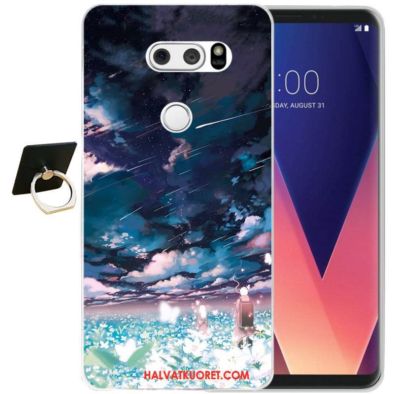 Lg V30 Kuoret Pehmeä Neste Musta, Lg V30 Kuori Silikoni Yksinkertainen