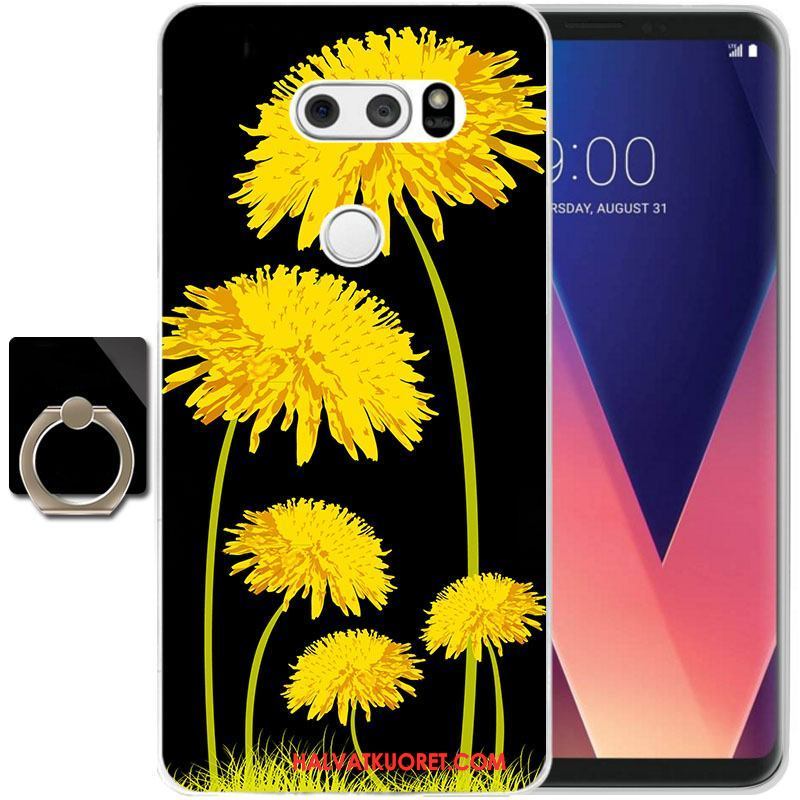 Lg V30 Kuoret Silikoni Suojaus Läpinäkyvä, Lg V30 Kuori Puhelimen Keltainen