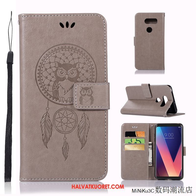 Lg V30 Kuoret Vihreä Kotelo Nahkakotelo, Lg V30 Kuori Murtumaton Suojaus