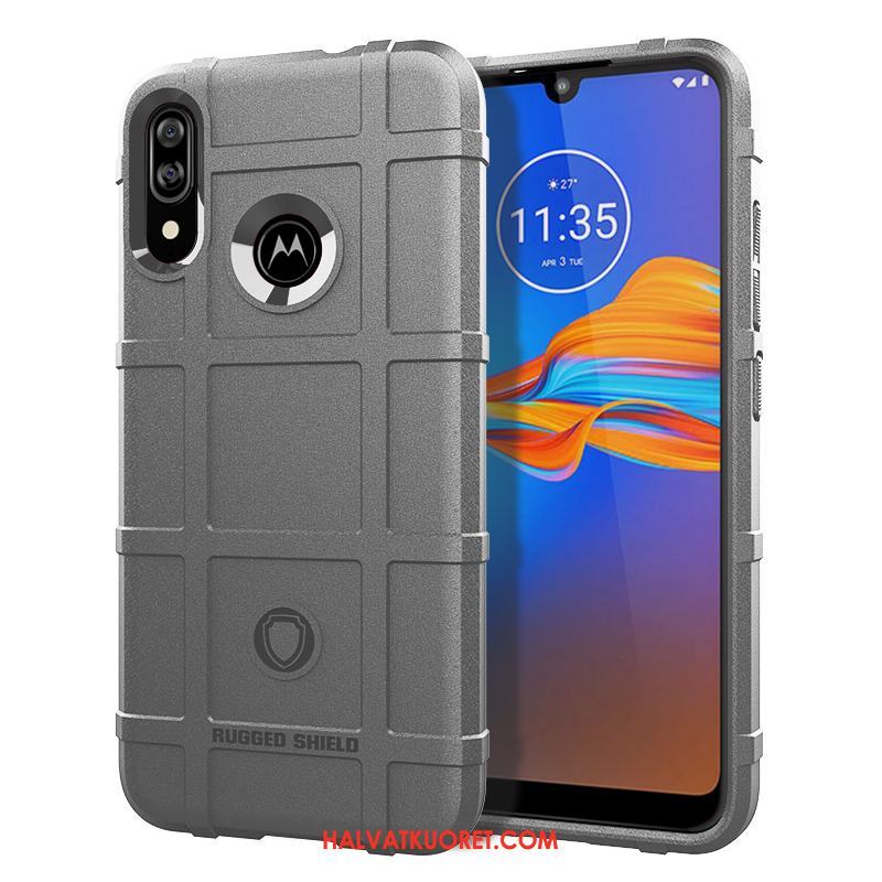 Moto E6 Plus Kuoret Silikoni Kotelo All Inclusive, Moto E6 Plus Kuori Pu Musta