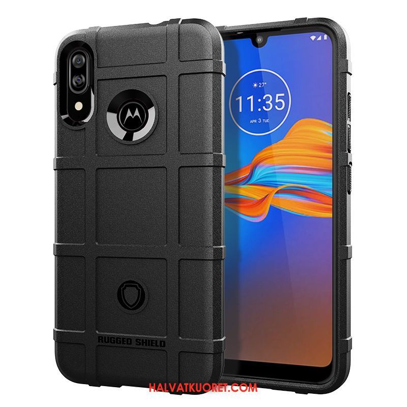 Moto E6 Plus Kuoret Silikoni Kotelo All Inclusive, Moto E6 Plus Kuori Pu Musta