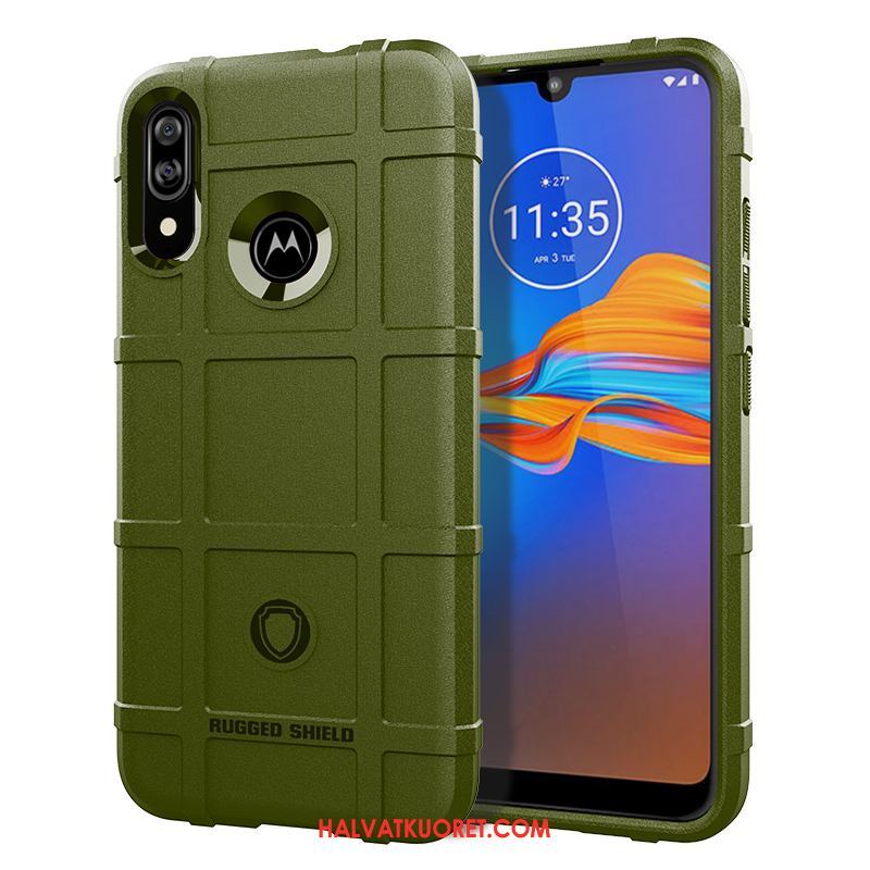 Moto E6 Plus Kuoret Silikoni Kotelo All Inclusive, Moto E6 Plus Kuori Pu Musta