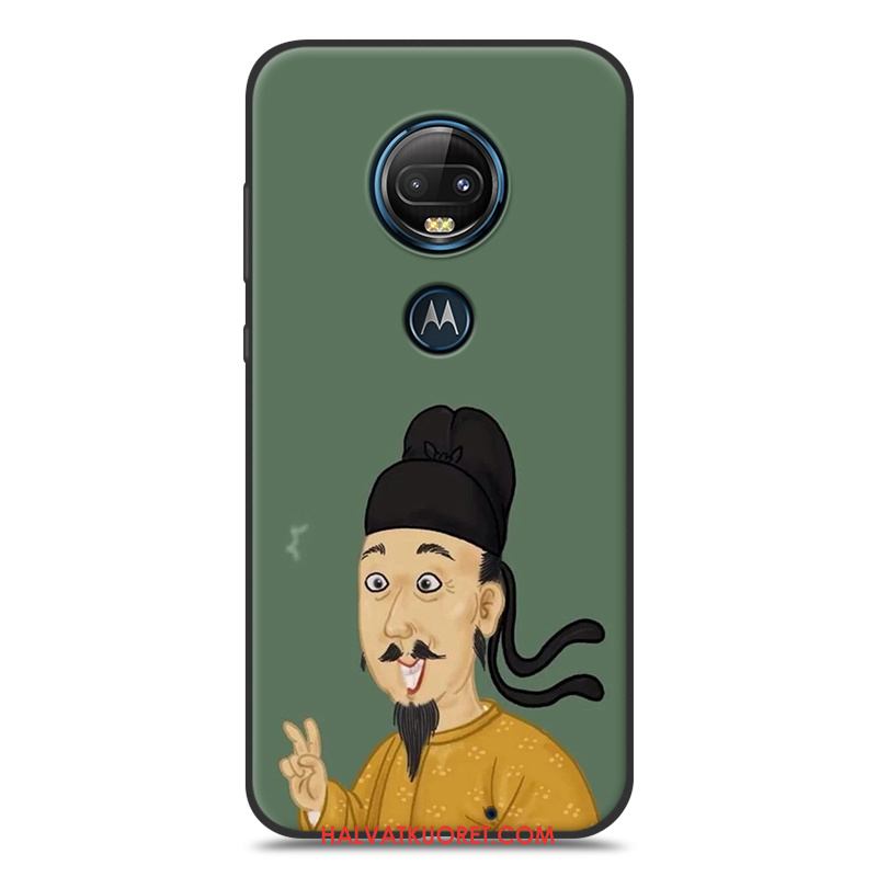 Moto G7 Kuoret Pesty Suede Musta Rakastunut, Moto G7 Kuori Puhelimen