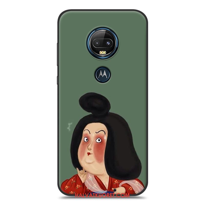 Moto G7 Kuoret Pesty Suede Musta Rakastunut, Moto G7 Kuori Puhelimen