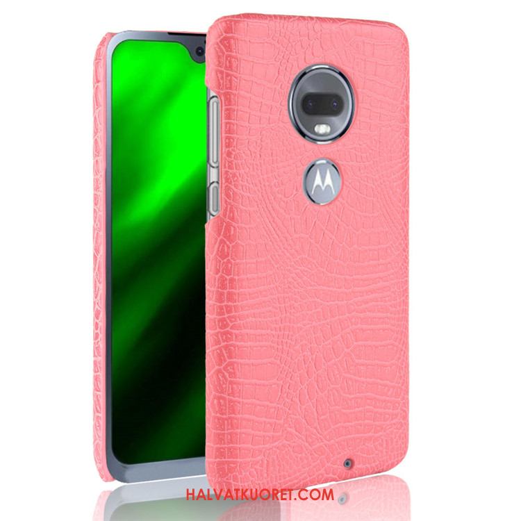 Moto G7 Kuoret Suojaus Kukkakuvio, Moto G7 Kuori Nahka Musta