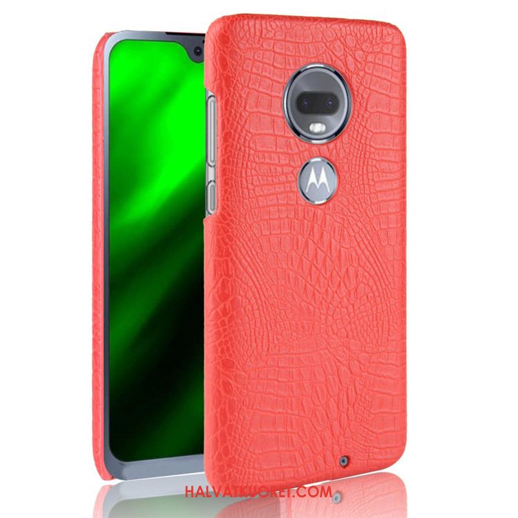 Moto G7 Kuoret Suojaus Kukkakuvio, Moto G7 Kuori Nahka Musta