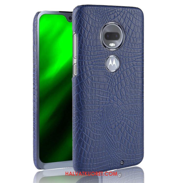 Moto G7 Kuoret Suojaus Kukkakuvio, Moto G7 Kuori Nahka Musta