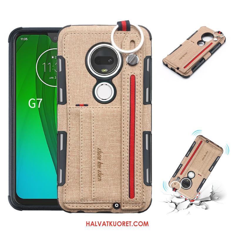 Moto G7 Plus Kuoret Musta Murtumaton, Moto G7 Plus Kuori Tuki Puhelimen