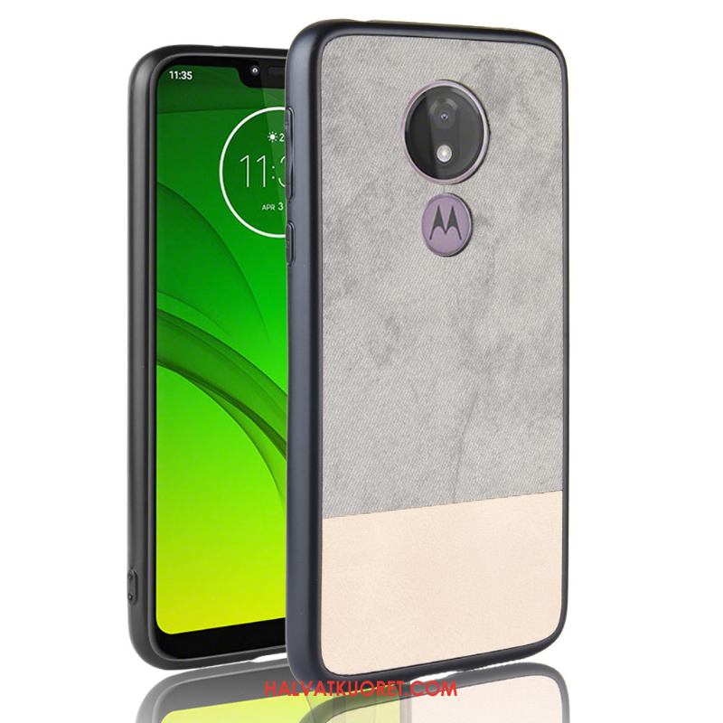 Moto G7 Power Kuoret Murtumaton Pesty Suede, Moto G7 Power Kuori Sininen All Inclusive