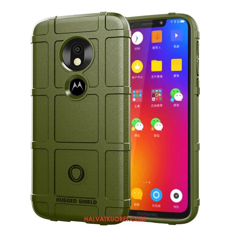 Moto G7 Power Kuoret Vihreä Kolme Puolustusta Suojaus, Moto G7 Power Kuori Kotelo Liukumaton