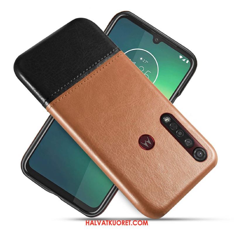 Moto G8 Plus Kuoret Musta Nahkakotelo, Moto G8 Plus Kuori Luova Puhelimen