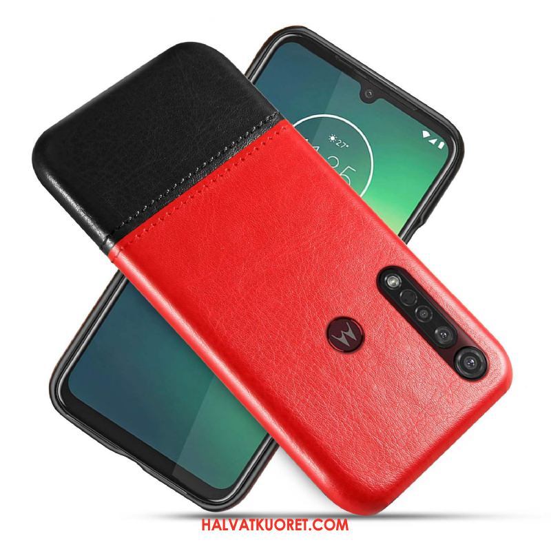 Moto G8 Plus Kuoret Musta Nahkakotelo, Moto G8 Plus Kuori Luova Puhelimen