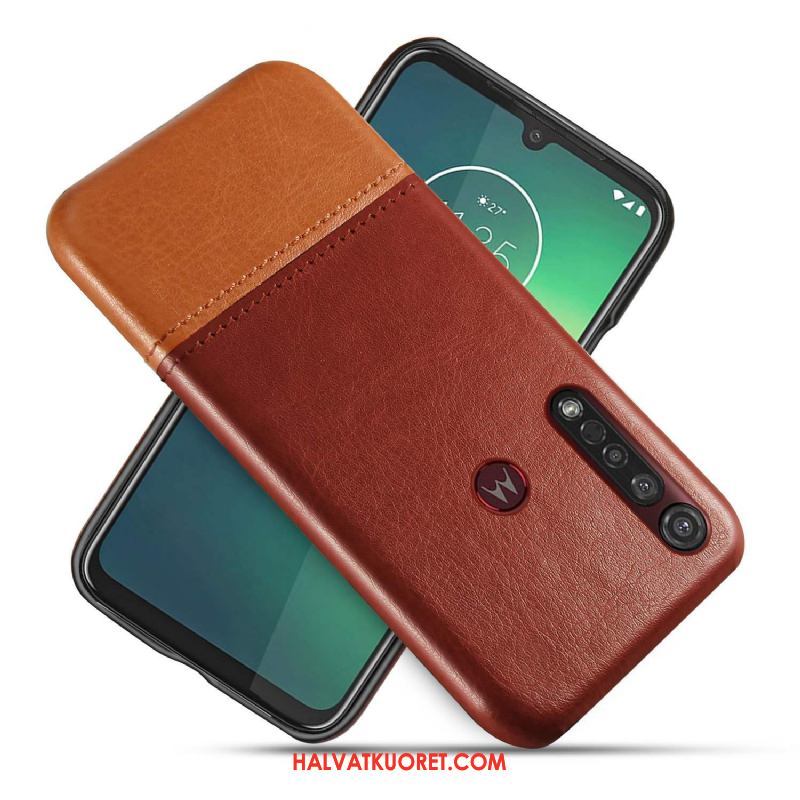 Moto G8 Plus Kuoret Musta Nahkakotelo, Moto G8 Plus Kuori Luova Puhelimen