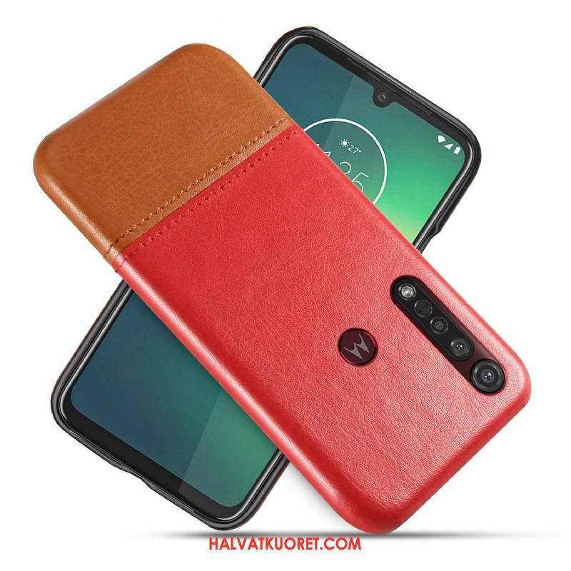 Moto G8 Plus Kuoret Musta Nahkakotelo, Moto G8 Plus Kuori Luova Puhelimen