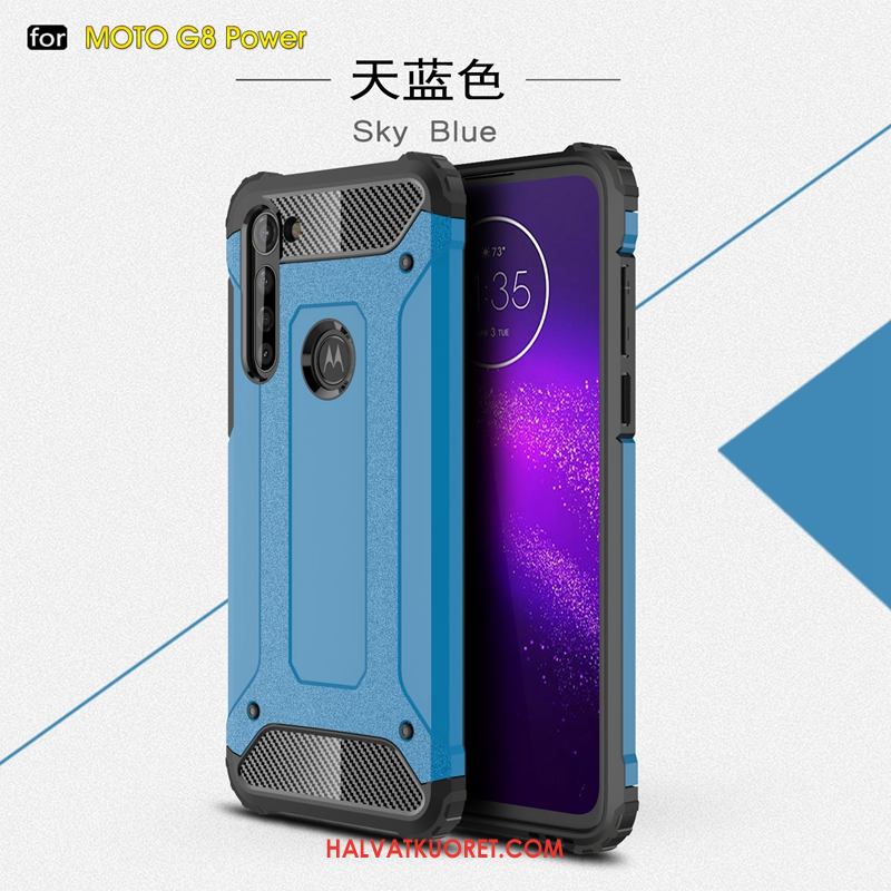 Moto G8 Power Kuoret Kotelo Sininen Tuuli, Moto G8 Power Kuori All Inclusive Puhelimen