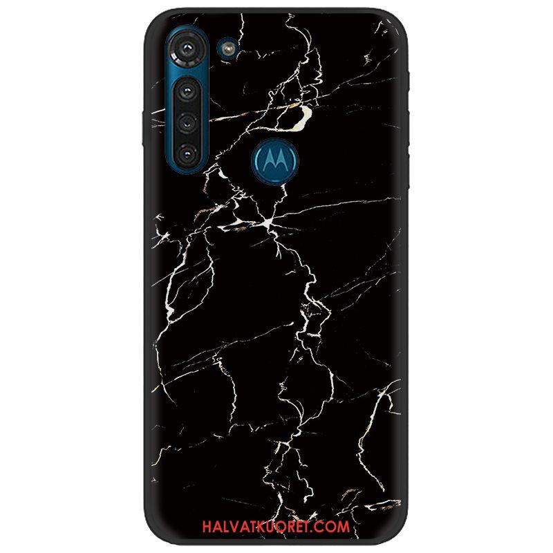 Moto G8 Power Kuoret Pesty Suede Maalaus Musta, Moto G8 Power Kuori Pu Kotelo