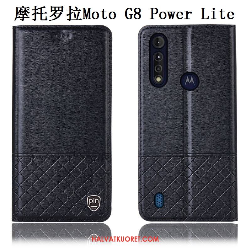 Moto G8 Power Lite Kuoret Aito Nahka Murtumaton, Moto G8 Power Lite Kuori Kotelo Puhelimen