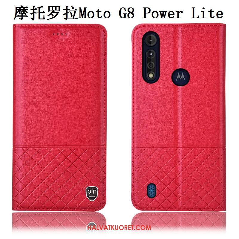 Moto G8 Power Lite Kuoret Murtumaton Puhelimen Sininen, Moto G8 Power Lite Kuori Nahkakotelo