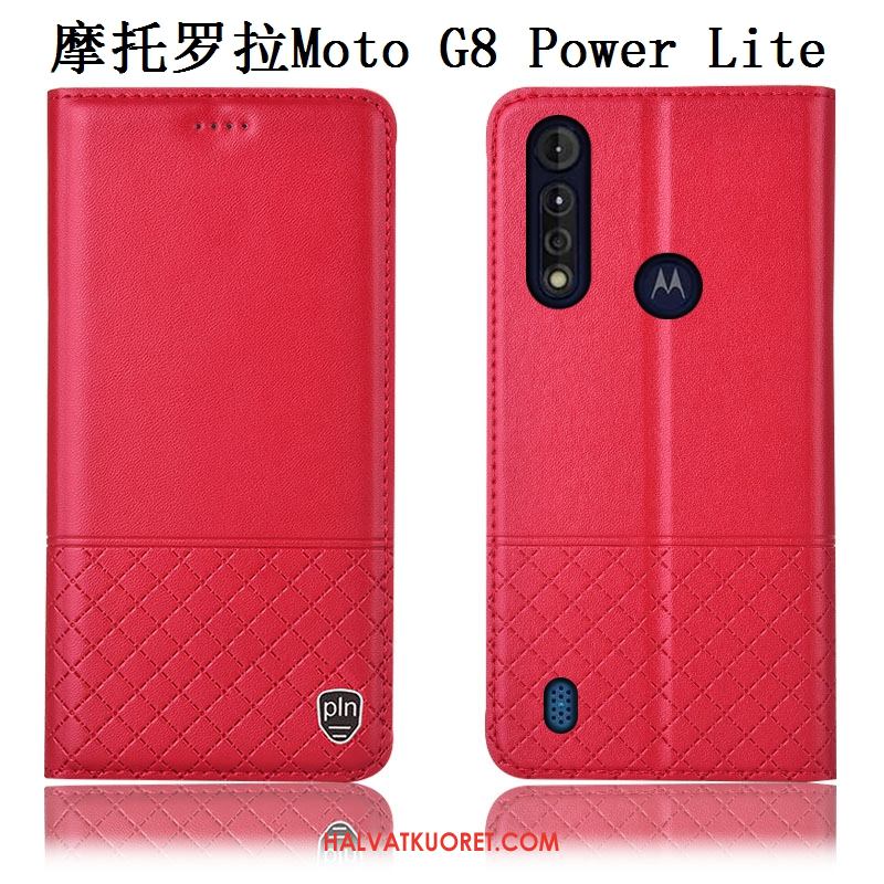 Moto G8 Power Lite Kuoret Murtumaton Puhelimen Sininen, Moto G8 Power Lite Kuori Nahkakotelo