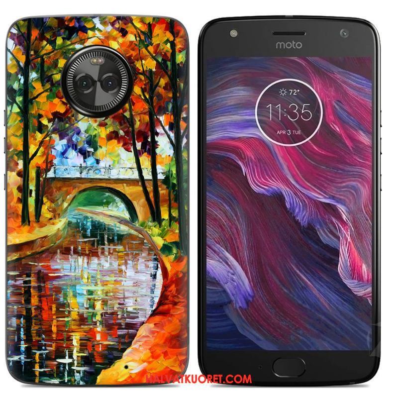 Moto X4 Kuoret Pehmeä Neste Sarjakuva, Moto X4 Kuori Kotelo Jauhe