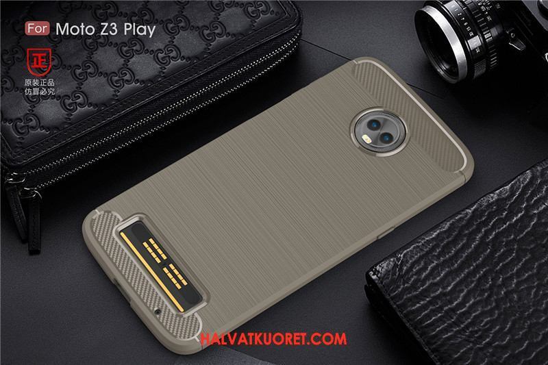 Moto Z3 Play Kuoret Liiketoiminta Yksinkertainen, Moto Z3 Play Kuori Musta Pesty Suede