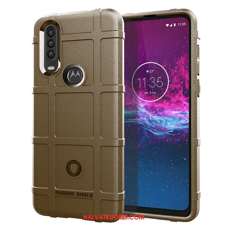 Motorola One Action Kuoret Silikoni Murtumaton Musta, Motorola One Action Kuori Kotelo Suojaus