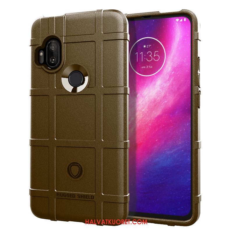 Motorola One Hyper Kuoret Murtumaton Yksinkertainen Kotelo, Motorola One Hyper Kuori Suojaus Braun