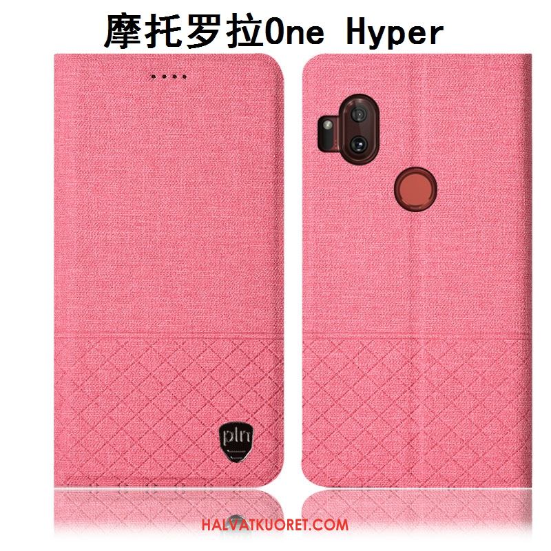 Motorola One Hyper Kuoret Pellava Kotelo Harmaa, Motorola One Hyper Kuori Murtumaton Puhelimen
