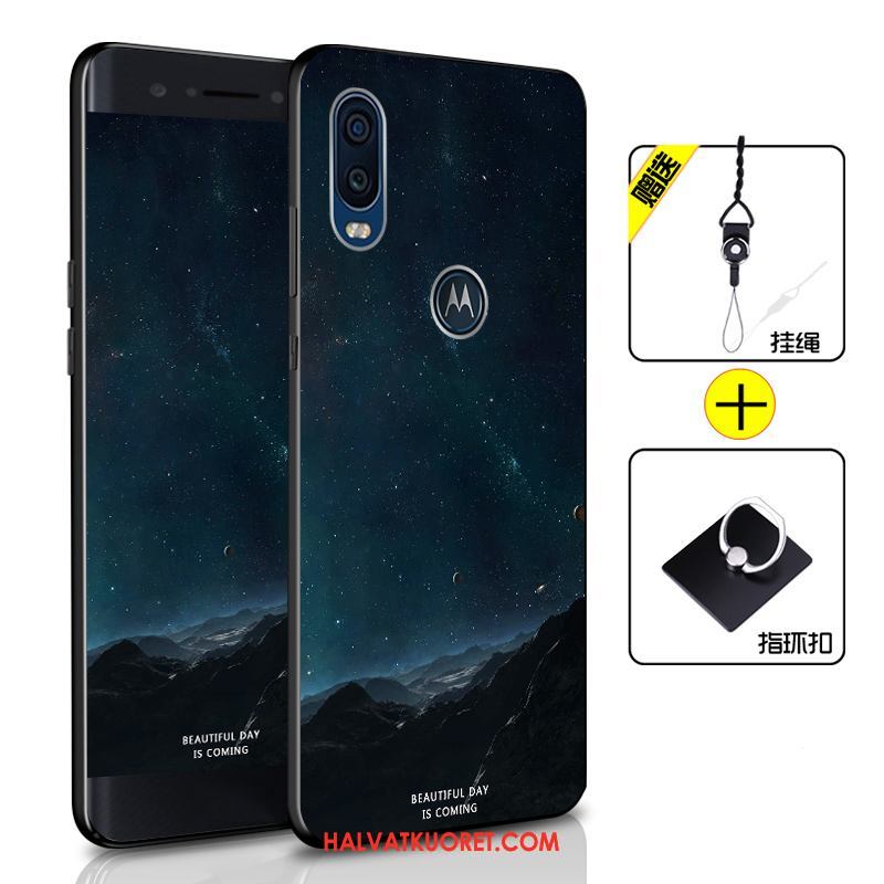 Motorola One Vision Kuoret Pehmeä Neste Suojaus Tummansininen, Motorola One Vision Kuori Murtumaton All Inclusive