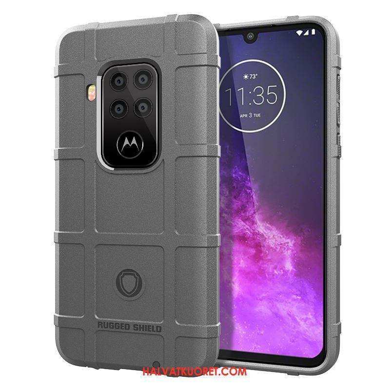 Motorola One Zoom Kuoret Pu Suojaus Hemming, Motorola One Zoom Kuori Musta Puhelimen