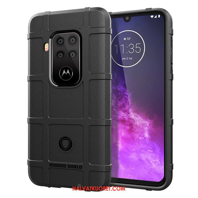 Motorola One Zoom Kuoret Pu Suojaus Hemming, Motorola One Zoom Kuori Musta Puhelimen