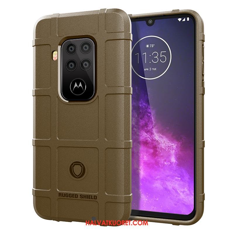 Motorola One Zoom Kuoret Pu Suojaus Hemming, Motorola One Zoom Kuori Musta Puhelimen