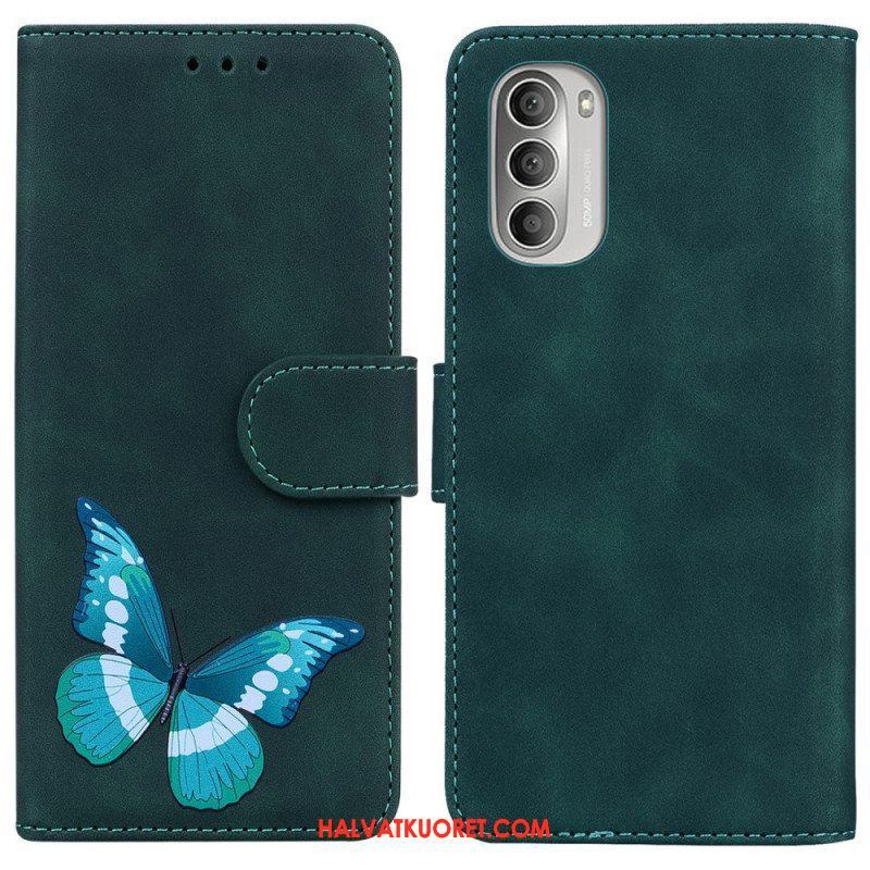 Nahkakotelo Moto G51 5G Skin Touch Butterfly