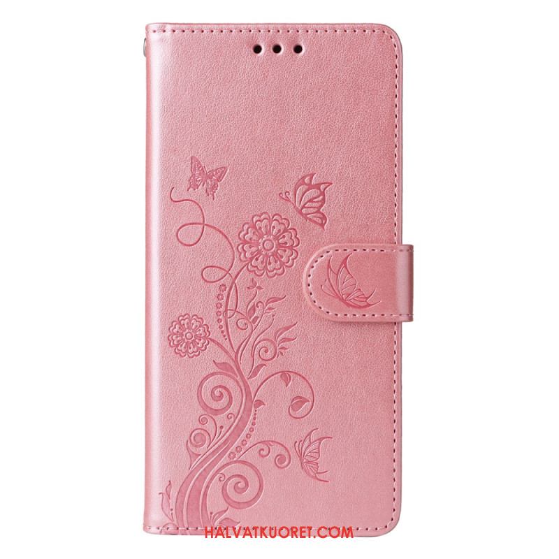 Nahkakotelo Oneplus 13r Kukat