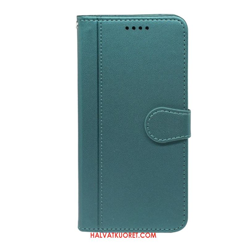 Nahkakotelo Oneplus 13r Tuplakorttikotelollinen Hihnalompakko