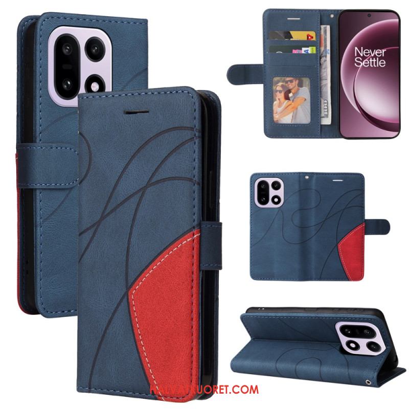 Nahkakotelo Oneplus 15 Kaksisävyinen Aaltokuvio