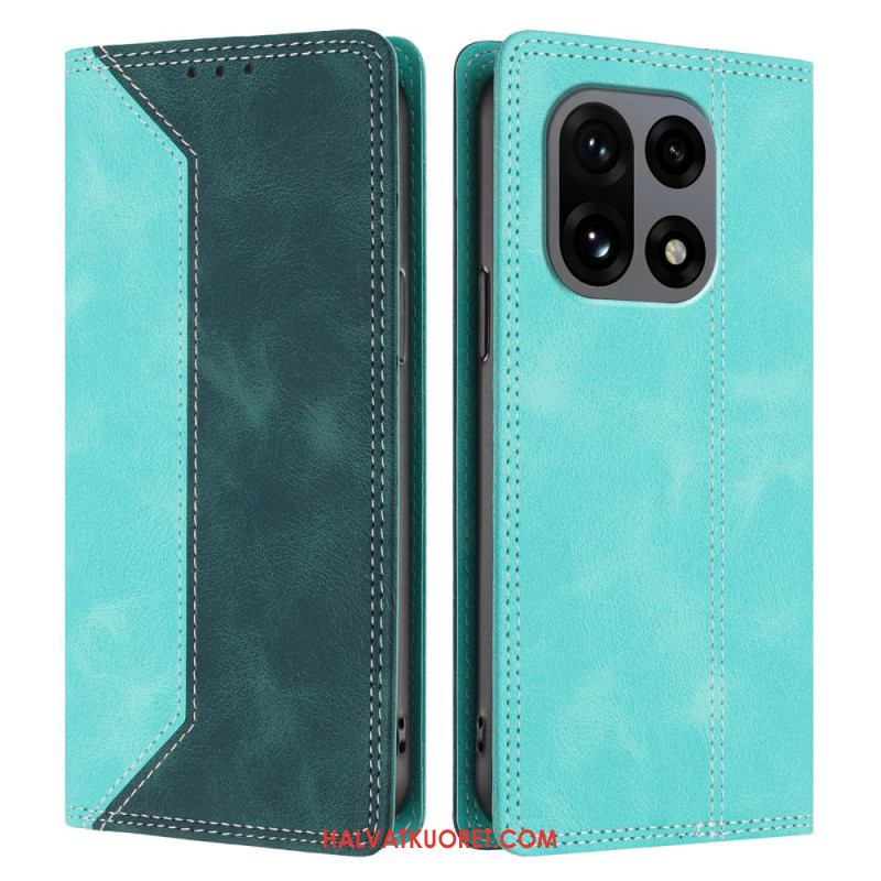 Nahkakotelo Oneplus 15 Kaksivärinen Rfid-suoja