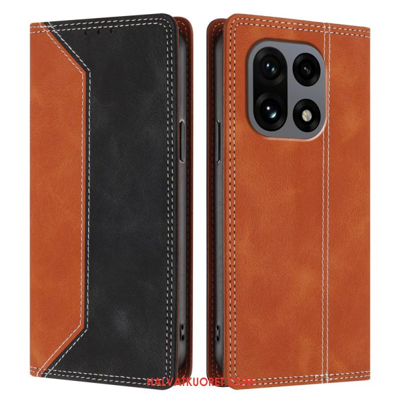 Nahkakotelo Oneplus 15 Kaksivärinen Rfid-suoja