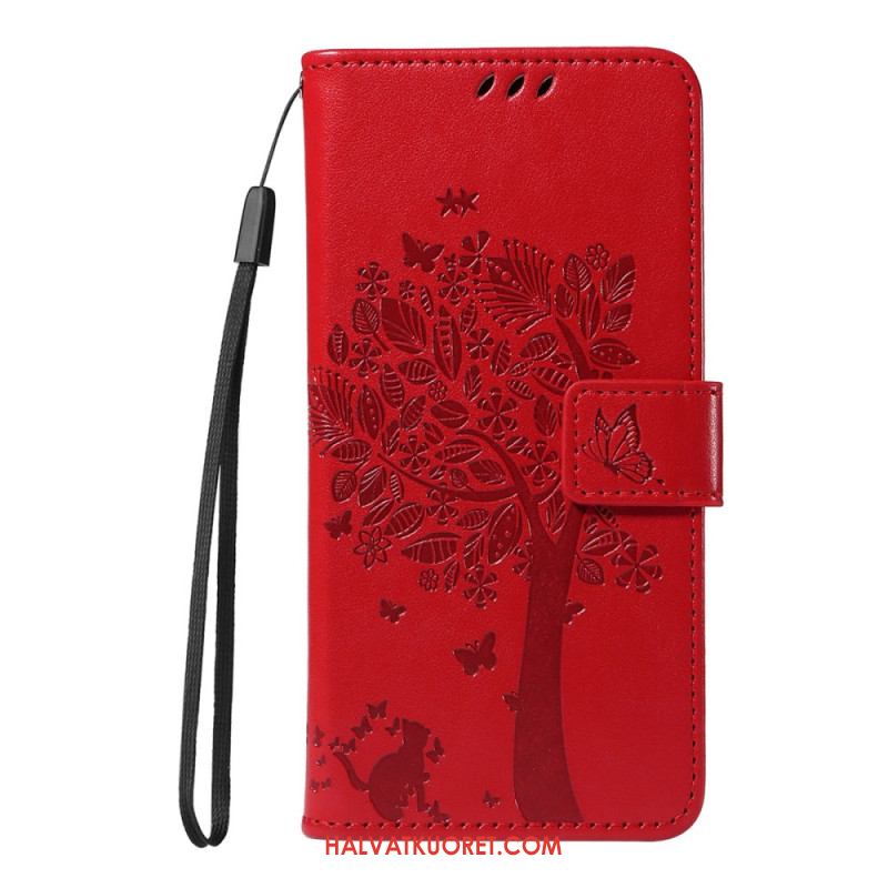 Nahkakotelo Oneplus 15 Kissa Ja Puu