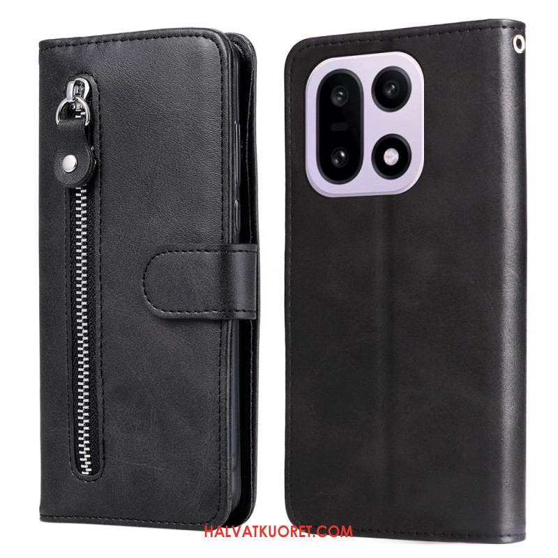 Nahkakotelo Oneplus 15 Vetoketjullinen Tasku