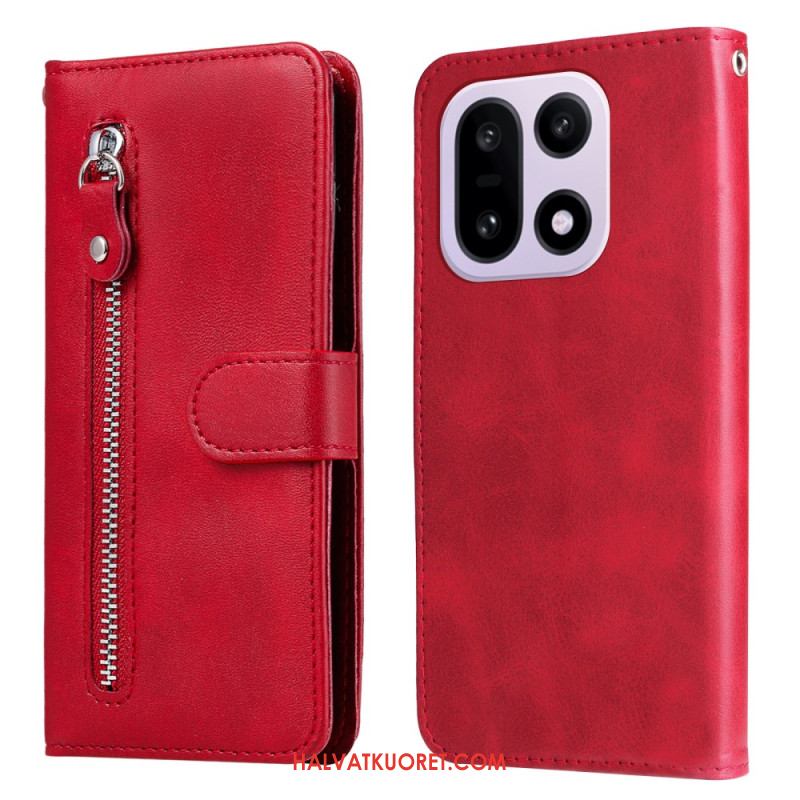 Nahkakotelo Oneplus 15 Vetoketjullinen Tasku