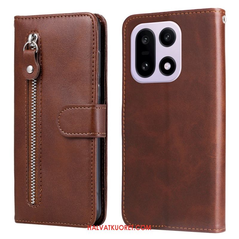 Nahkakotelo Oneplus 15 Vetoketjullinen Tasku