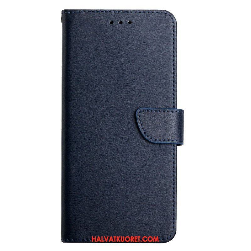 Nahkakotelo Oppo A54 5G / A74 5G Aitoa Nappan Nahkaa