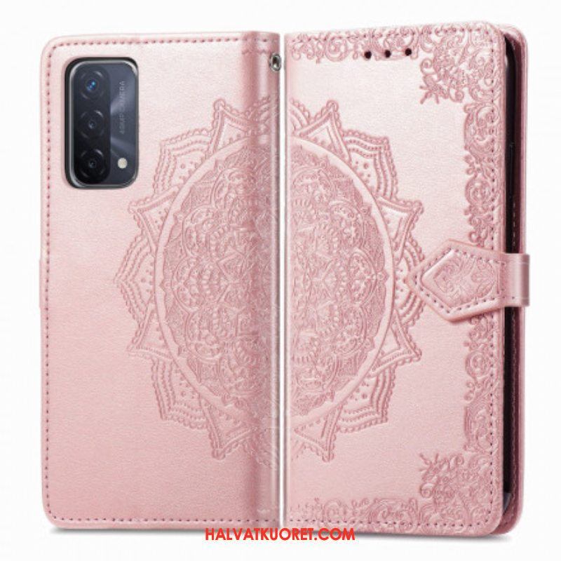 Nahkakotelo Oppo A54 5G / A74 5G Mandala Keskiaika