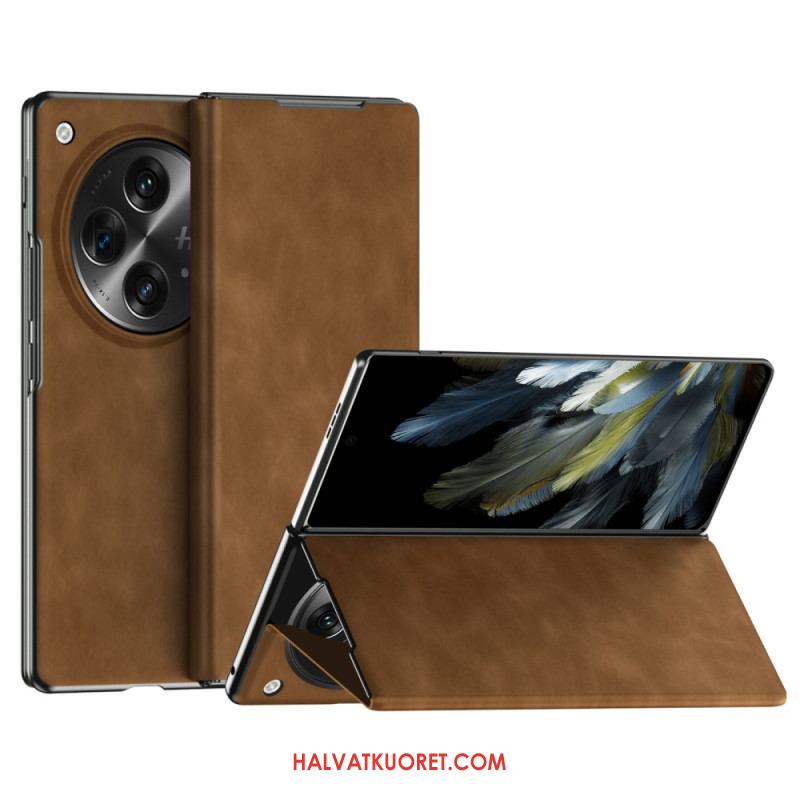 Nahkakotelo Oppo Find N3 Klassinen Nappanahka