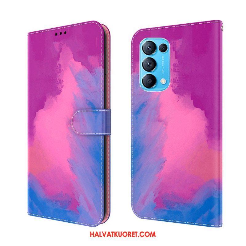 Nahkakotelo Oppo Find X3 Lite Akvarelli