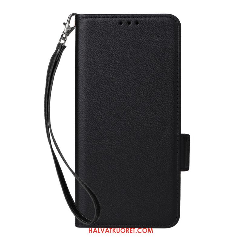 Nahkakotelo Oppo Reno 13 5g Litsikuvioinen Tekonahkaranneke