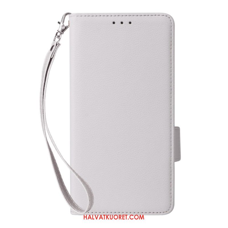 Nahkakotelo Oppo Reno 13 5g Litsikuvioinen Tekonahkaranneke